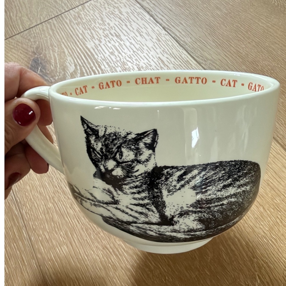 Sir Madam Fauna Cat Mug Oversized 18oz Stoneware Sleeping Kitty Gatto Chat Gato